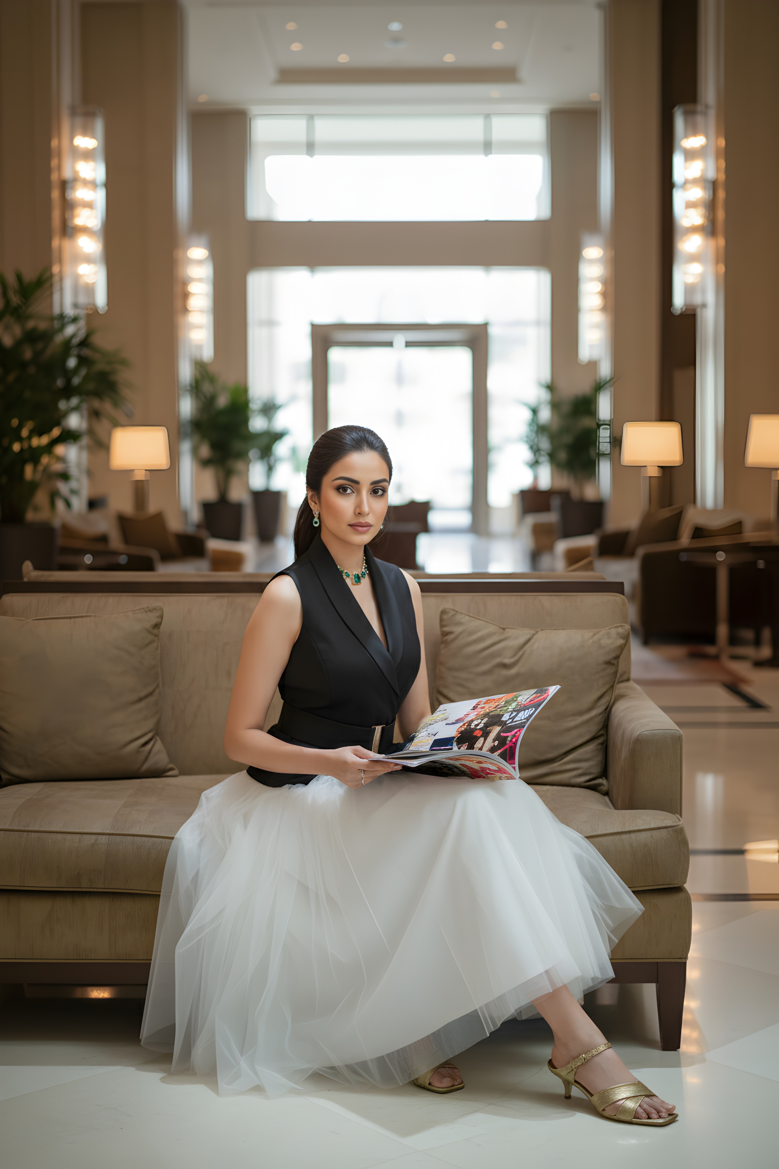 Ivory skirt & Black Waist Coat - Timeless Pairing
